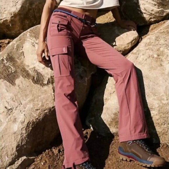 NWOT Free People Maroon Cascade Flares M - Picture 3 of 12